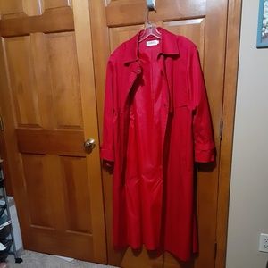 J. G. Hook Red Ankle Length Lined Trench Coat